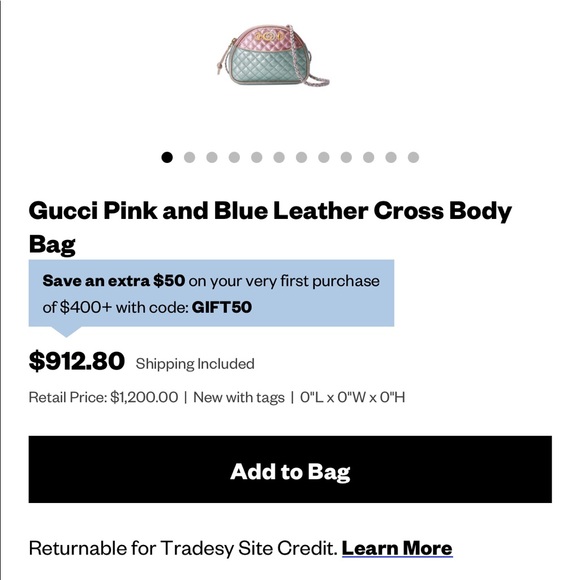 Gucci Pink and Blue Leather Crossbody Bag - Picture 11 of 11